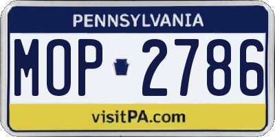 PA license plate MOP2786