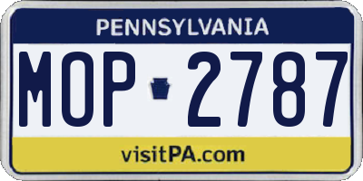 PA license plate MOP2787
