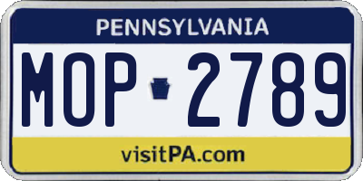 PA license plate MOP2789