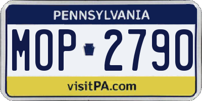PA license plate MOP2790