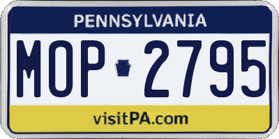 PA license plate MOP2795