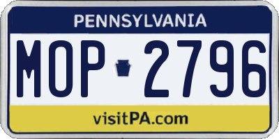 PA license plate MOP2796