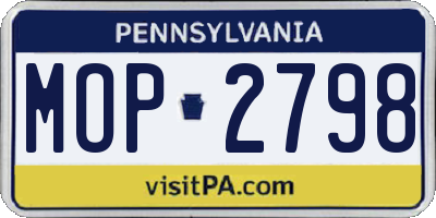 PA license plate MOP2798