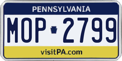 PA license plate MOP2799