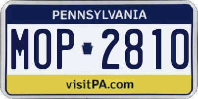 PA license plate MOP2810
