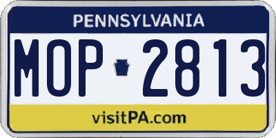 PA license plate MOP2813