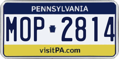 PA license plate MOP2814