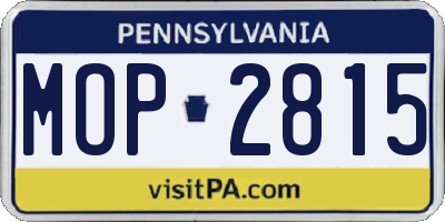 PA license plate MOP2815