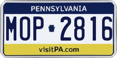 PA license plate MOP2816
