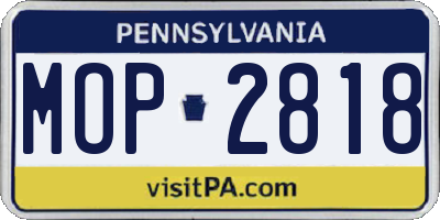 PA license plate MOP2818
