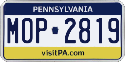 PA license plate MOP2819