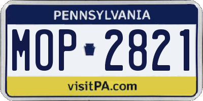 PA license plate MOP2821