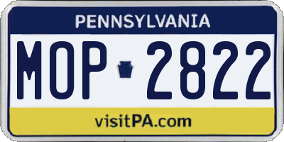 PA license plate MOP2822
