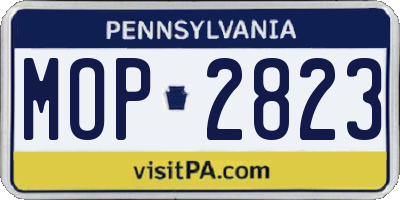 PA license plate MOP2823