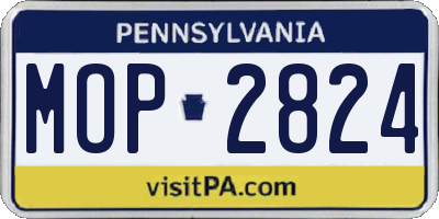 PA license plate MOP2824