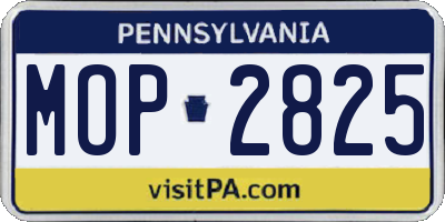 PA license plate MOP2825