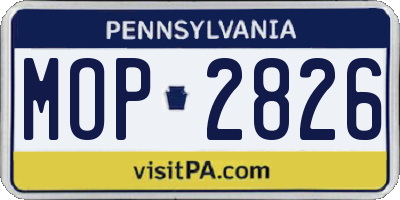 PA license plate MOP2826