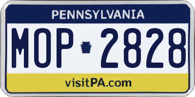 PA license plate MOP2828