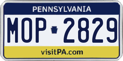 PA license plate MOP2829
