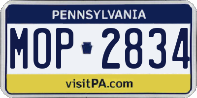 PA license plate MOP2834