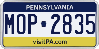 PA license plate MOP2835
