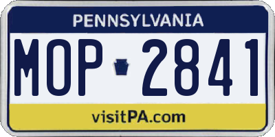 PA license plate MOP2841