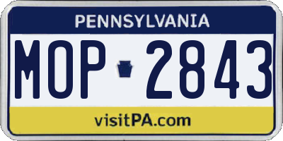 PA license plate MOP2843