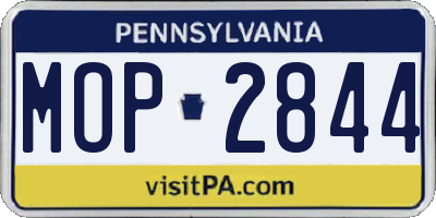PA license plate MOP2844