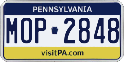 PA license plate MOP2848