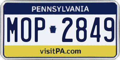 PA license plate MOP2849