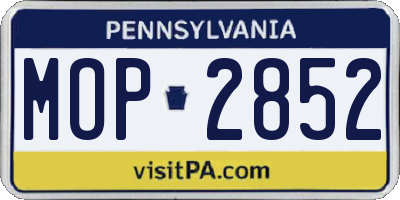 PA license plate MOP2852