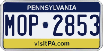 PA license plate MOP2853