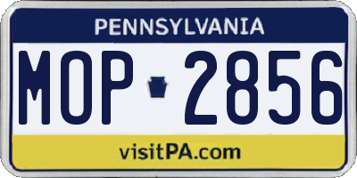 PA license plate MOP2856