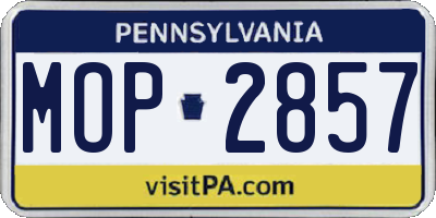 PA license plate MOP2857