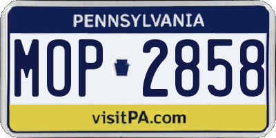 PA license plate MOP2858