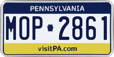 PA license plate MOP2861