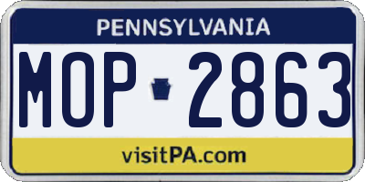 PA license plate MOP2863