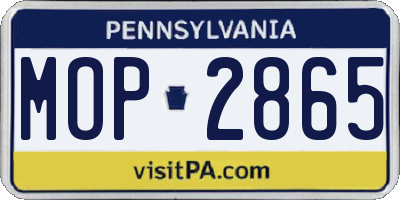 PA license plate MOP2865