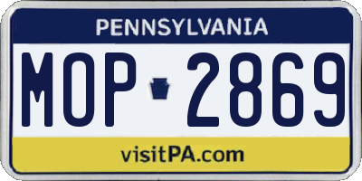 PA license plate MOP2869