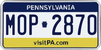PA license plate MOP2870