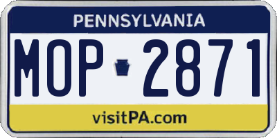 PA license plate MOP2871