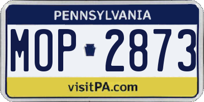 PA license plate MOP2873