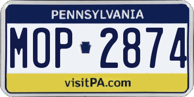 PA license plate MOP2874