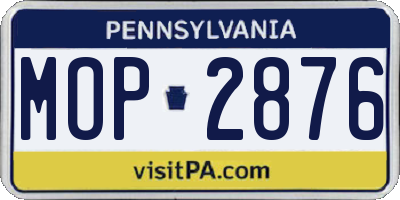 PA license plate MOP2876