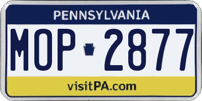 PA license plate MOP2877