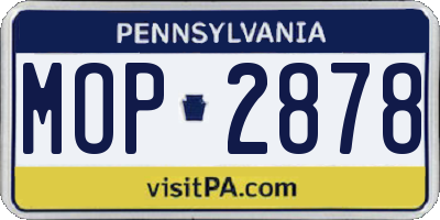 PA license plate MOP2878