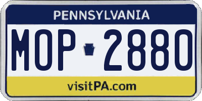PA license plate MOP2880