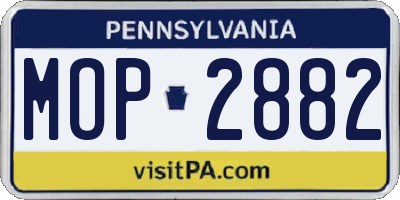PA license plate MOP2882