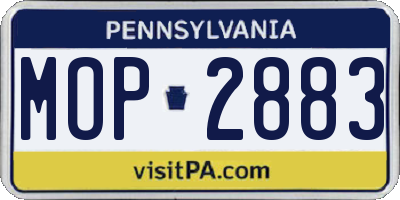 PA license plate MOP2883