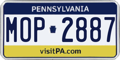 PA license plate MOP2887
